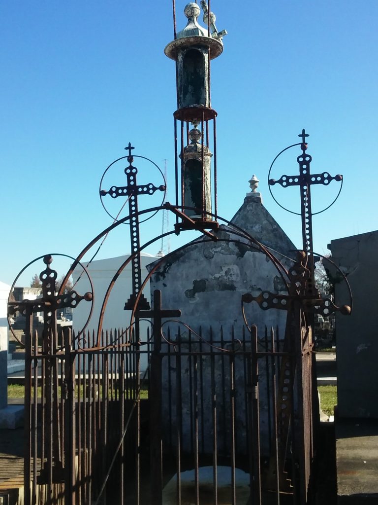 Above ground tomb in Greenwood Cemetery in New Orleans